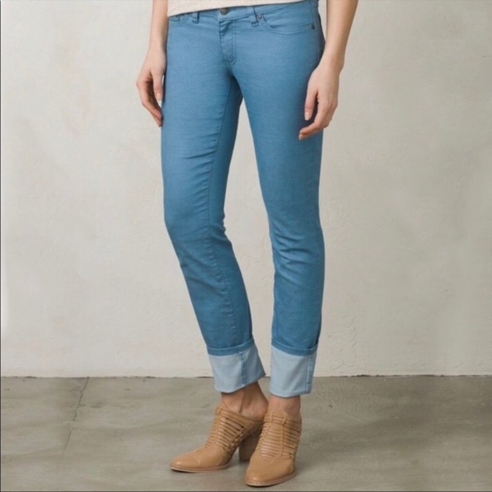 PrAna Kara Organic Cotton Denim Cuff Jeans Blue 28